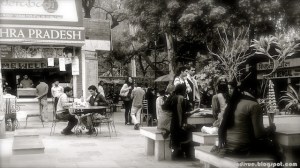 Lunch by Andra Pradesh stall in Dilli Haat, Delhi