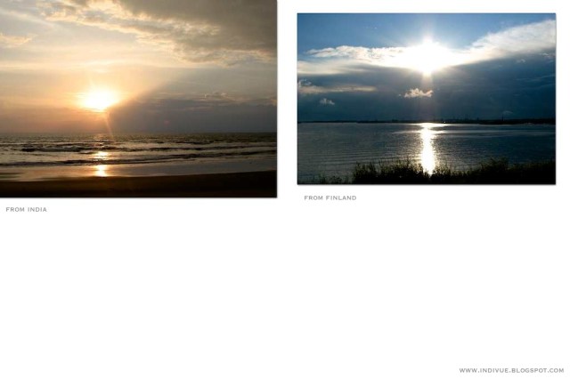 Intialainen auringonlasku ja suomalainen auringonlasku - Indian sunset and Finnish sunset