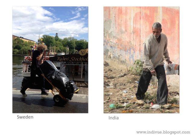 Raw material collector in Sweden and in India - Raaka-aineiden keräilijä Ruotsissa ja Intiassa