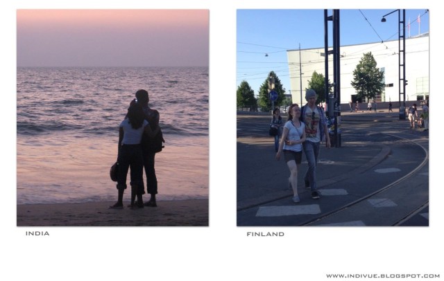 Lovers in Finland and in India