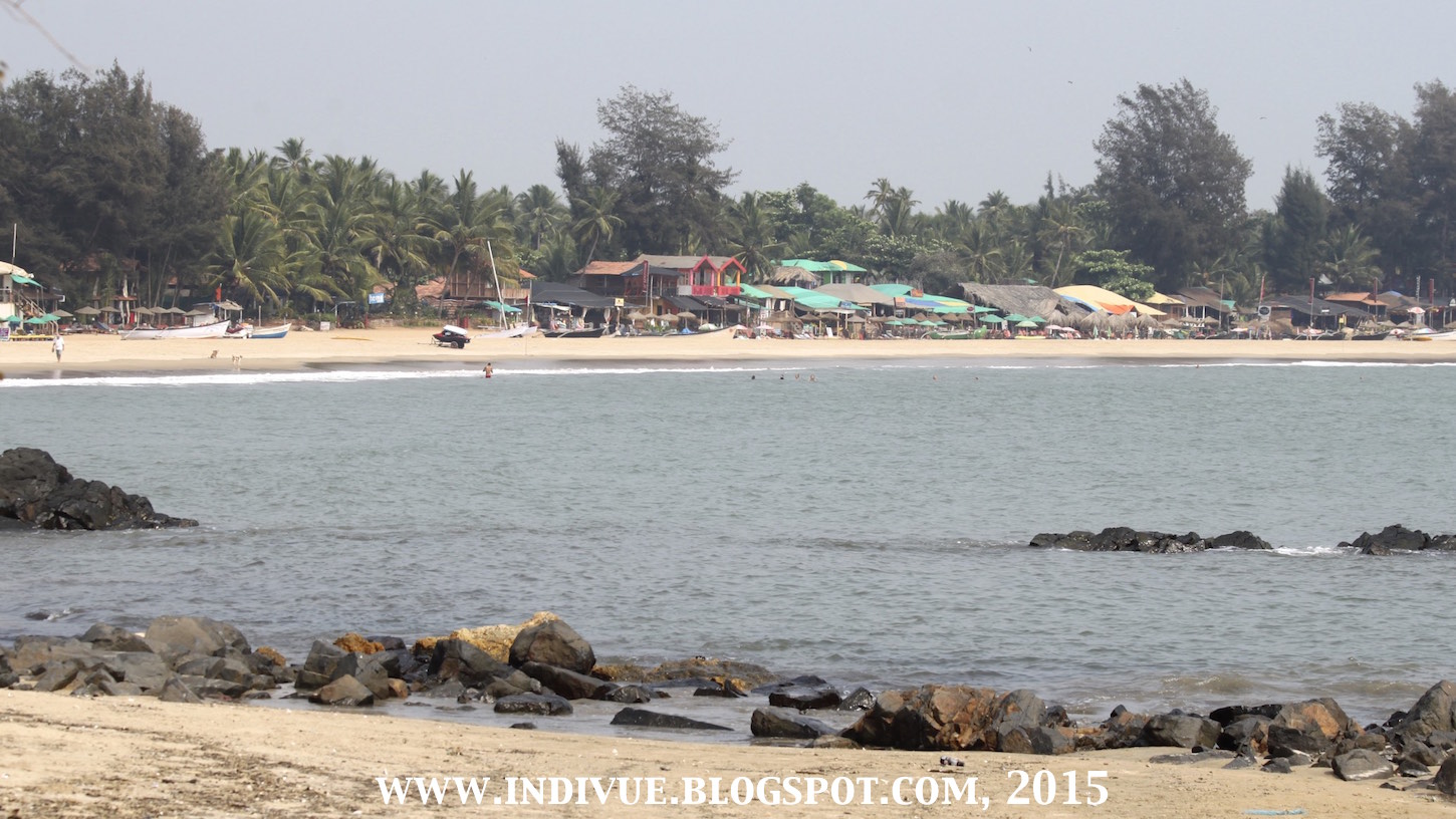Patnem Beach with the beach shacks in Goa, India