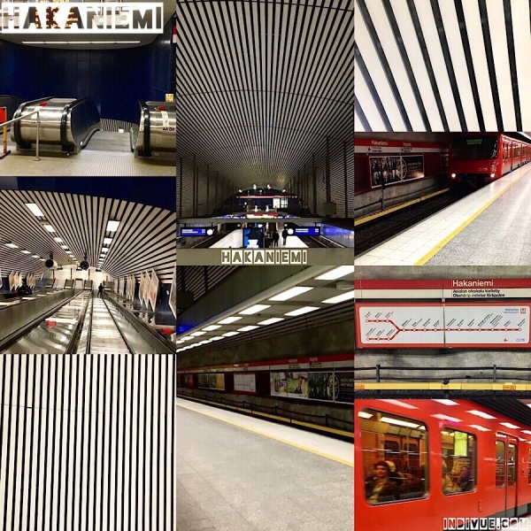 Hakaniemi, Helsinki, metrostation -collage