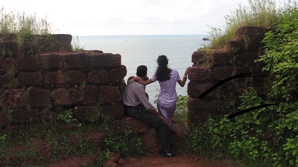 Lovers by the Cabo de Rama Fort in South Goa, India
