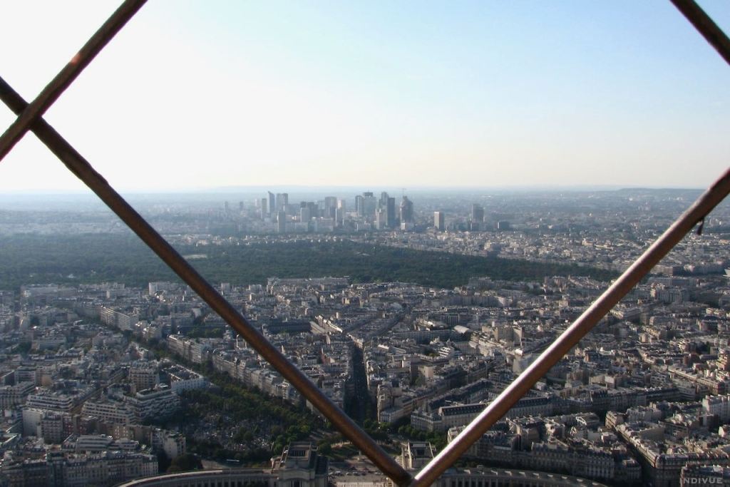 View from the top of the Eiffel Tower in Paris France