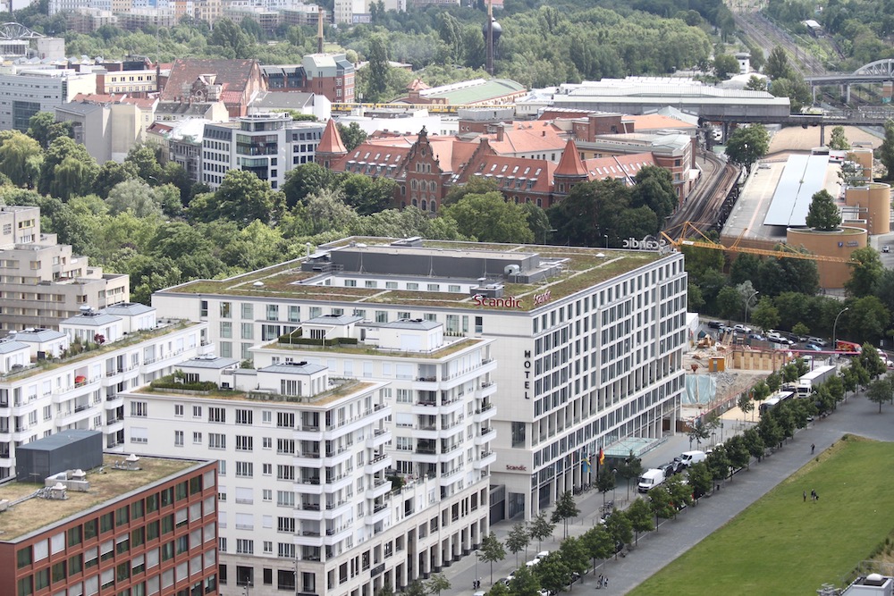 Aerial view of the Hotel Scandic Potsdamer Platz