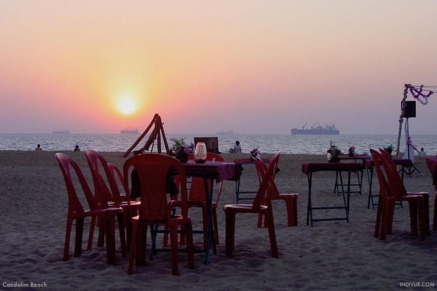 Sunset at Candolim Beach, goa, India