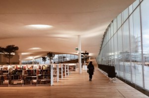 Book heaven in Oodi library, view from the Fazer café