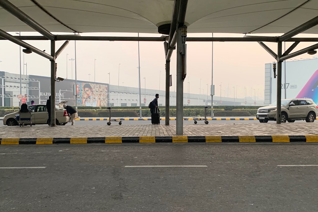 Winter morning in New Delhi airport 2019