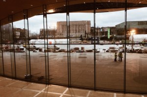 First floor of Oodi, facing the Finnish Parliament House