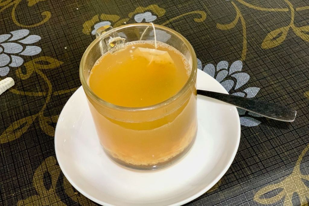 Ginger-lemon-honey tea in German Bakery