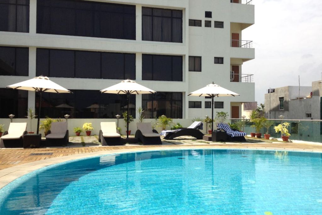 Hotel Sunway Manor swimming pool in Pondicherry India