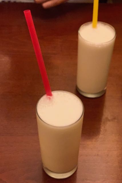 Lassi drinks in Golden Tikka Indian restaurant in Prague