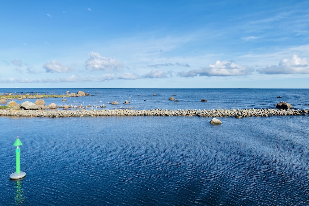 View from Kelnase harbor in Prangli island with Tallinn in the horizon