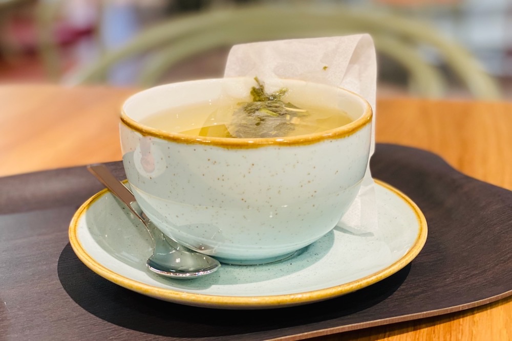 Cup of green tea in Gasm, Kämp Galleria, Helsinki