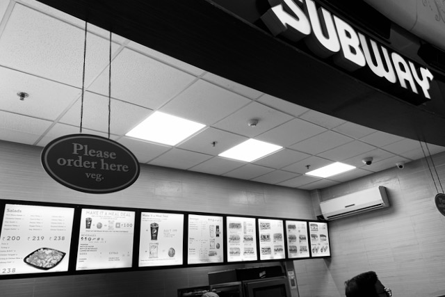 Subway shop at the Delhi airport