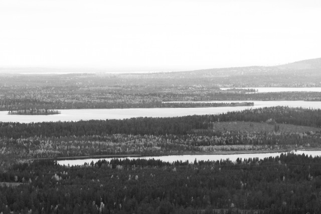 Lakes and forest in Kuusamo, North Finland