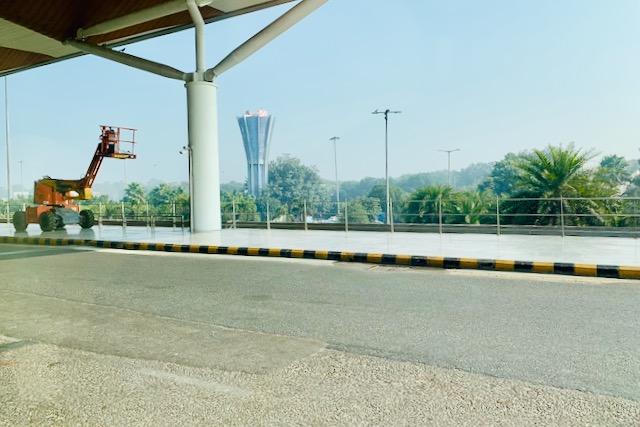 Outside of Delhi domestic airport, India