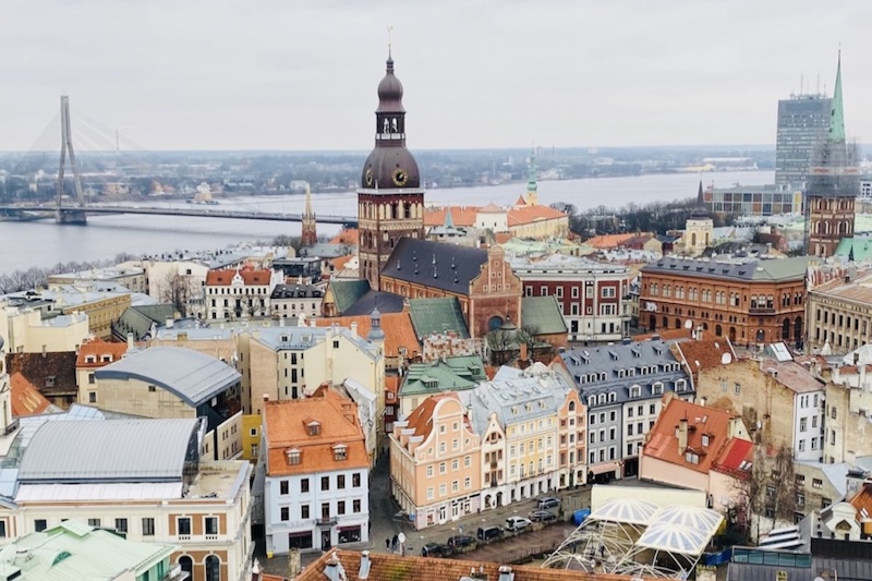 Riga, the old city and the river Daugava