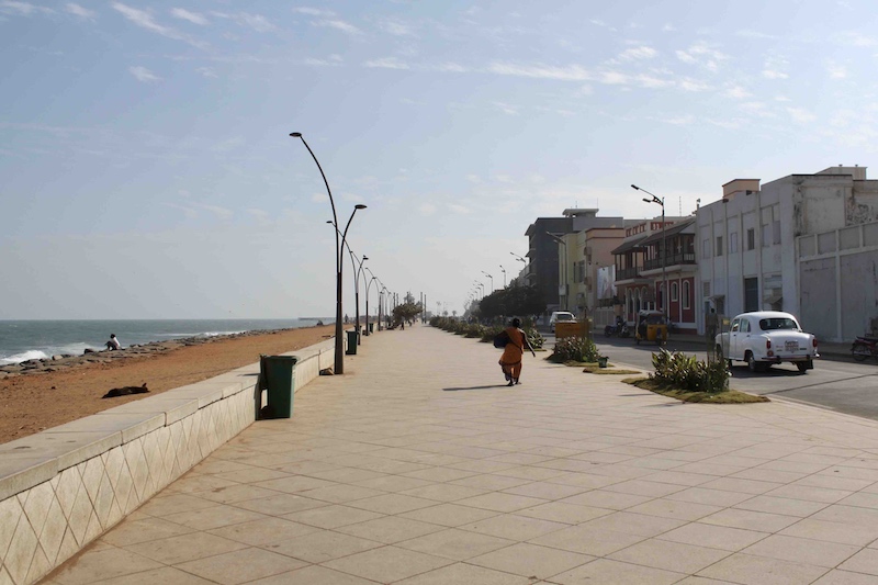 Rock Beach in Puducherry, India