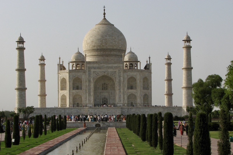 Taj Mahal in Agra, India, view from the entrance