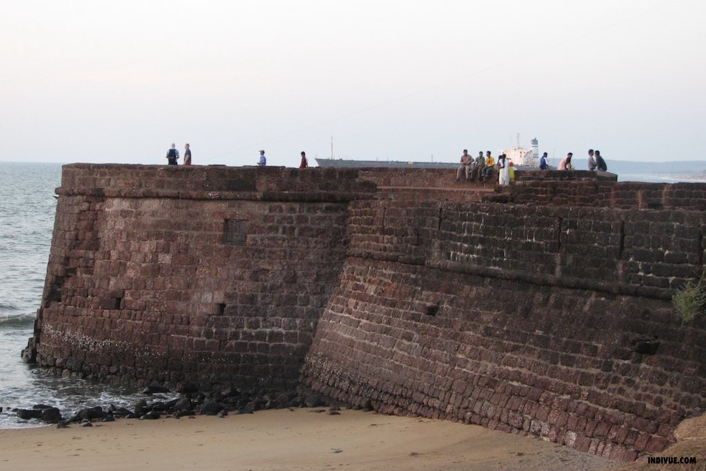 Fort Aguada in North Goa, India, with tourists