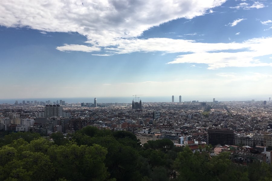 Barcelona city view from Park Guell