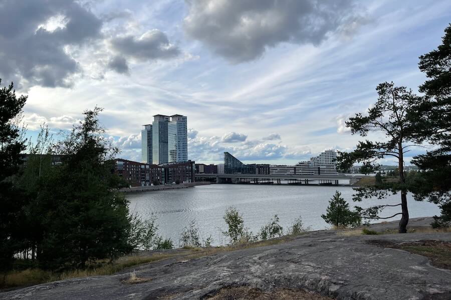 Helsinki Kalasatama view from Mustikkamaa during summertime