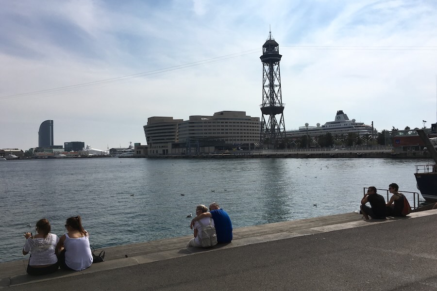 Port Vell and Torre Jaume I in Barcelona