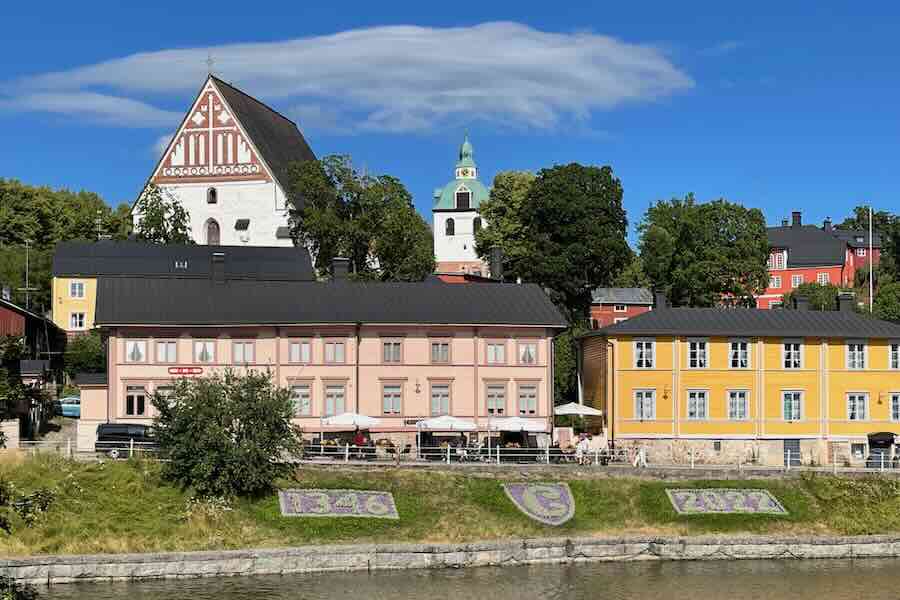 Porvoo riverside and the church in 2022