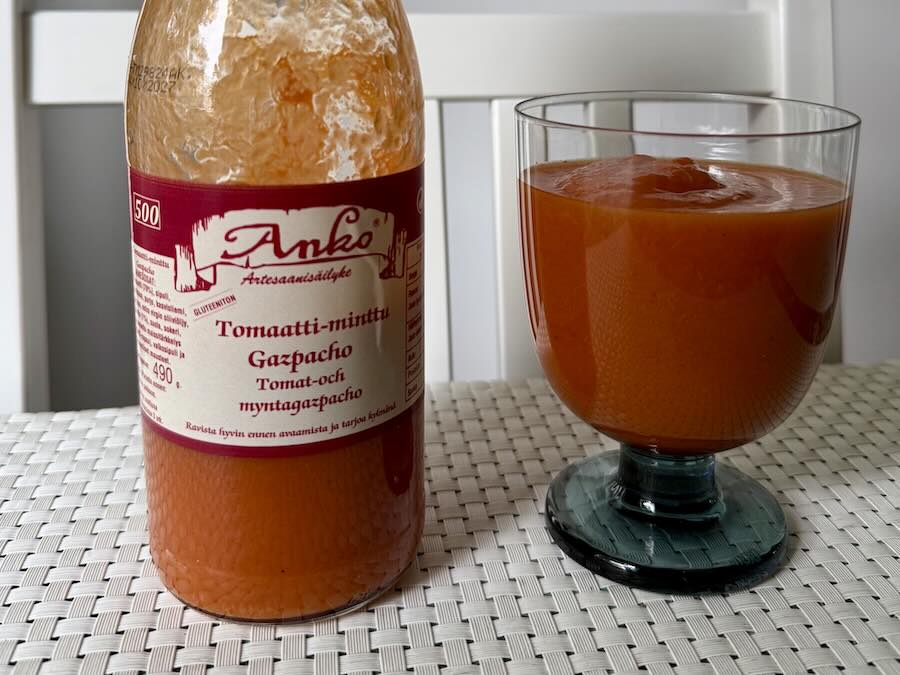 Tomato mint gazpacho from Helsinki K-City market